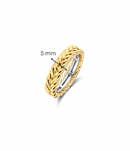 TI SENTO - Milano  925 Sterling Zilveren Ring 12263 Silver Yellow Gold Plated (SY)