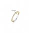TI SENTO - Milano  925 Sterling Zilveren Ring 12268 Zirconia White Yellow Gold Plated (ZY)