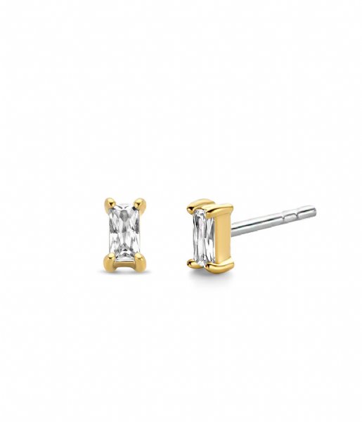 TI SENTO - Milano  925 Sterling Zilveren Earrings 7865 Zirconia white yellow gold plated (7865ZY)