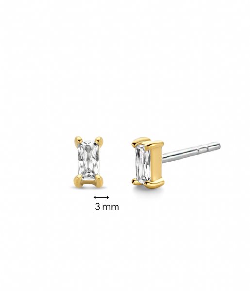 TI SENTO - Milano  925 Sterling Zilveren Earrings 7865 Zirconia white yellow gold plated (7865ZY)