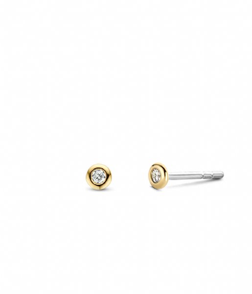 TI SENTO - Milano  925 Sterling Zilveren Earrings 7867 Zirconia white yellow gold plated (7867ZY)