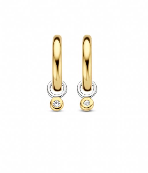 TI SENTO - Milano  925 Sterling Zilveren Earrings 7868 Zirconia white yellow gold plated (7868ZY)