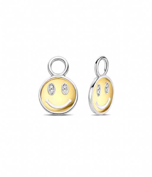 TI SENTO - Milano  Silver Gold Plated Ear Charms 9256ZY Zirconia white yellow gold plated