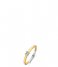 TI SENTO - Milano925 Sterling Zilver Ring 12211 Zirconia white yellow gold plated