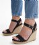Tommy Hilfiger  Shiny Touches High Wedge Sandal Black (BDS)