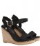 Tommy Hilfiger  Shiny Touches High Wedge Sandal Black (BDS)