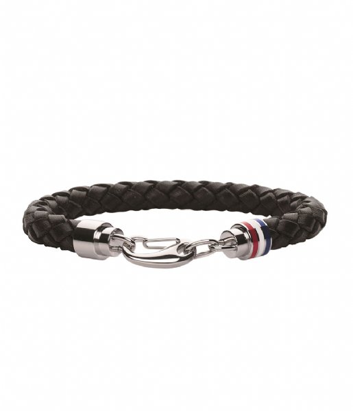 Tommy Hilfiger  Leather Cord/Chain Bracelet Zwart (TJ2700510)