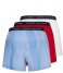Tommy Hilfiger  3-Pack Woven Boxer Print White Primary Red Grid Plaid (0T5)