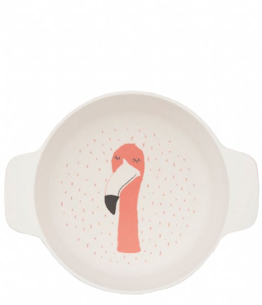 Trixie  Bowl with handles - Mrs. Flamingo Print