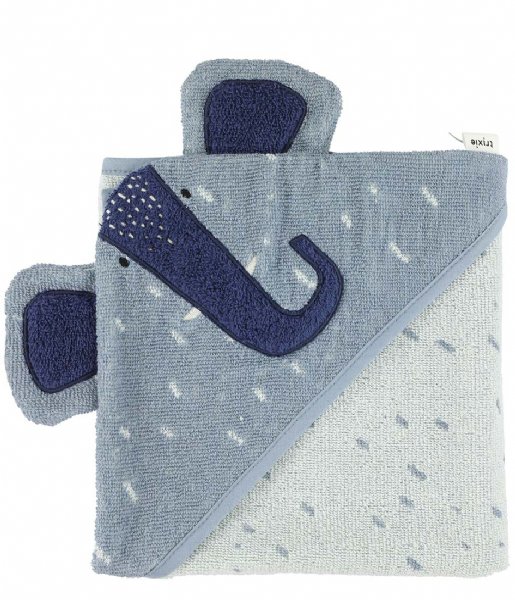 Trixie  Hooded towel , 75x75cm - Mrs. Elephant Blue