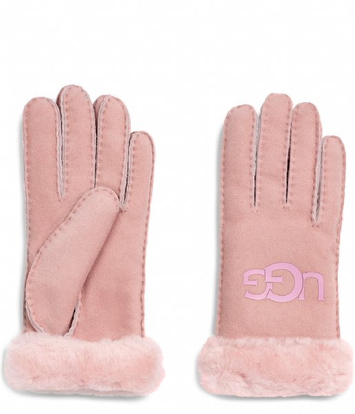 UGG  Sheepskin logo Glove Pink Crystal