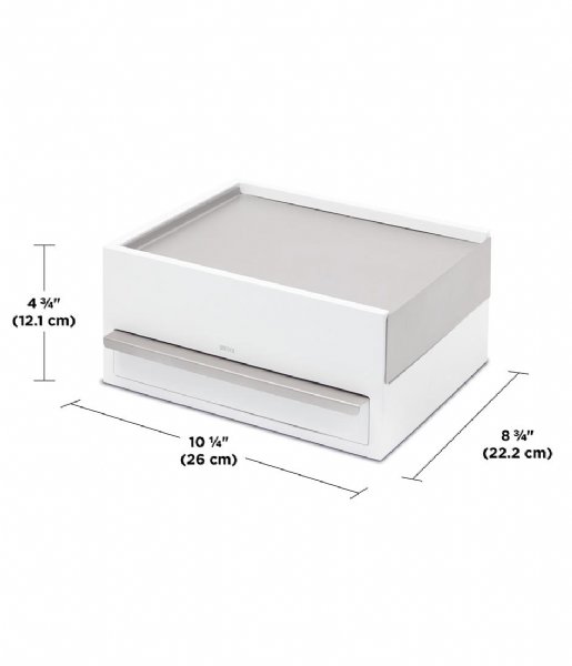Umbra Opbevaringskurv Stowit Storage Box White Nikkel (670)