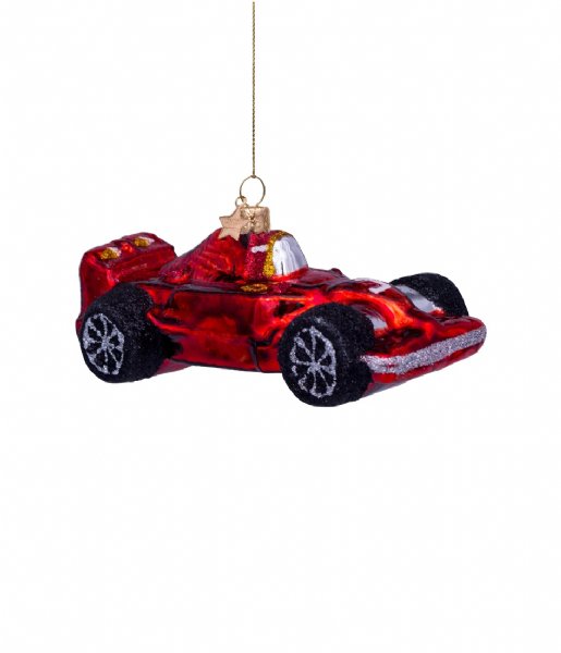 Vondels  Ornament glass racing car H10cm Red