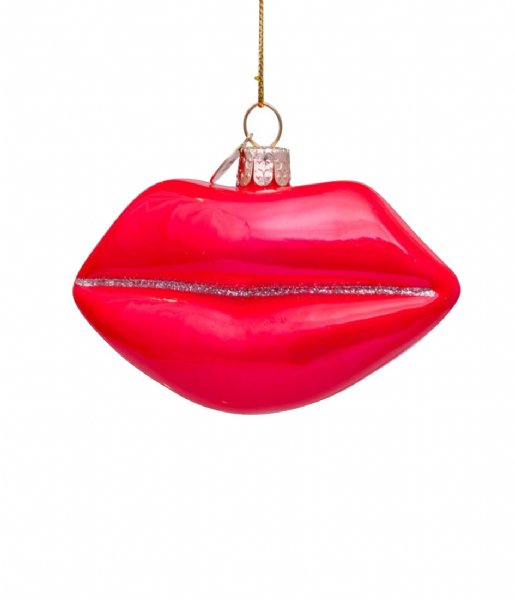 Vondels  Ornament glass lips H6cm Brigh Orange