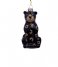 Vondels  Ornament glass panther glitter print H12cm Black