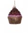 Vondels  Ornament glass chocolate cupcake H8cm Brown