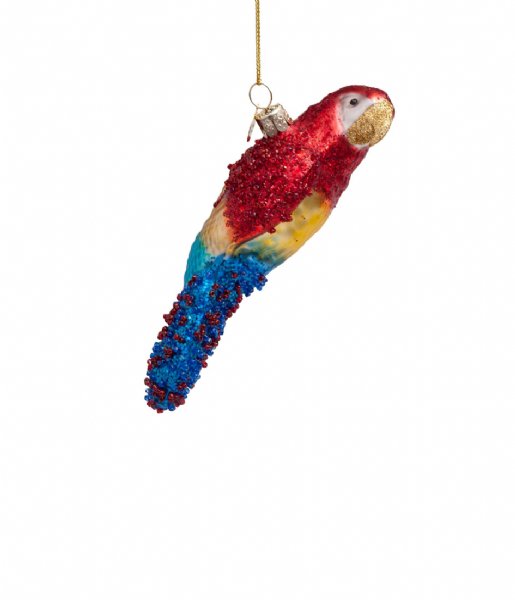 Vondels  Ornament glass parrot H11cm Parrot Blue
