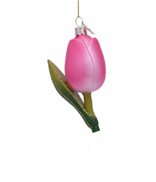 Vondels  Ornament glass tulip H10cm Pink
