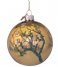 Vondels  Bauble Glass Van Gogh Gold With Almond Blossom 8cm With Box Blossom