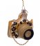 Vondels  Ornament Glass Gold Camera With Panther Print 9cm Gold