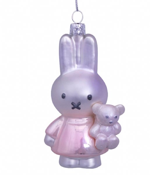 Vondels  Ornament Glass Nijntje Miffy Baby Pink With Bear 11 cm Baby Pink