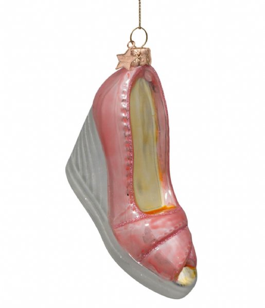 Vondels  Ornament Glass Soft Pink Opal Wedge Heels 8cm Pink