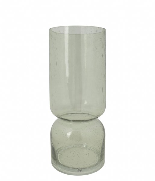 Zusss  Glazen Vaas Met Bubbeltjes L Olijfgroen (4504)